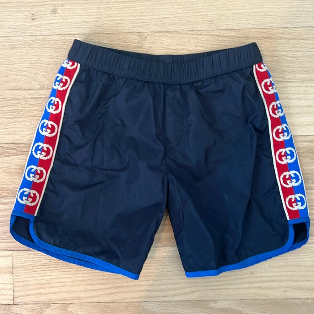 Gucci blue toddler swim suit
